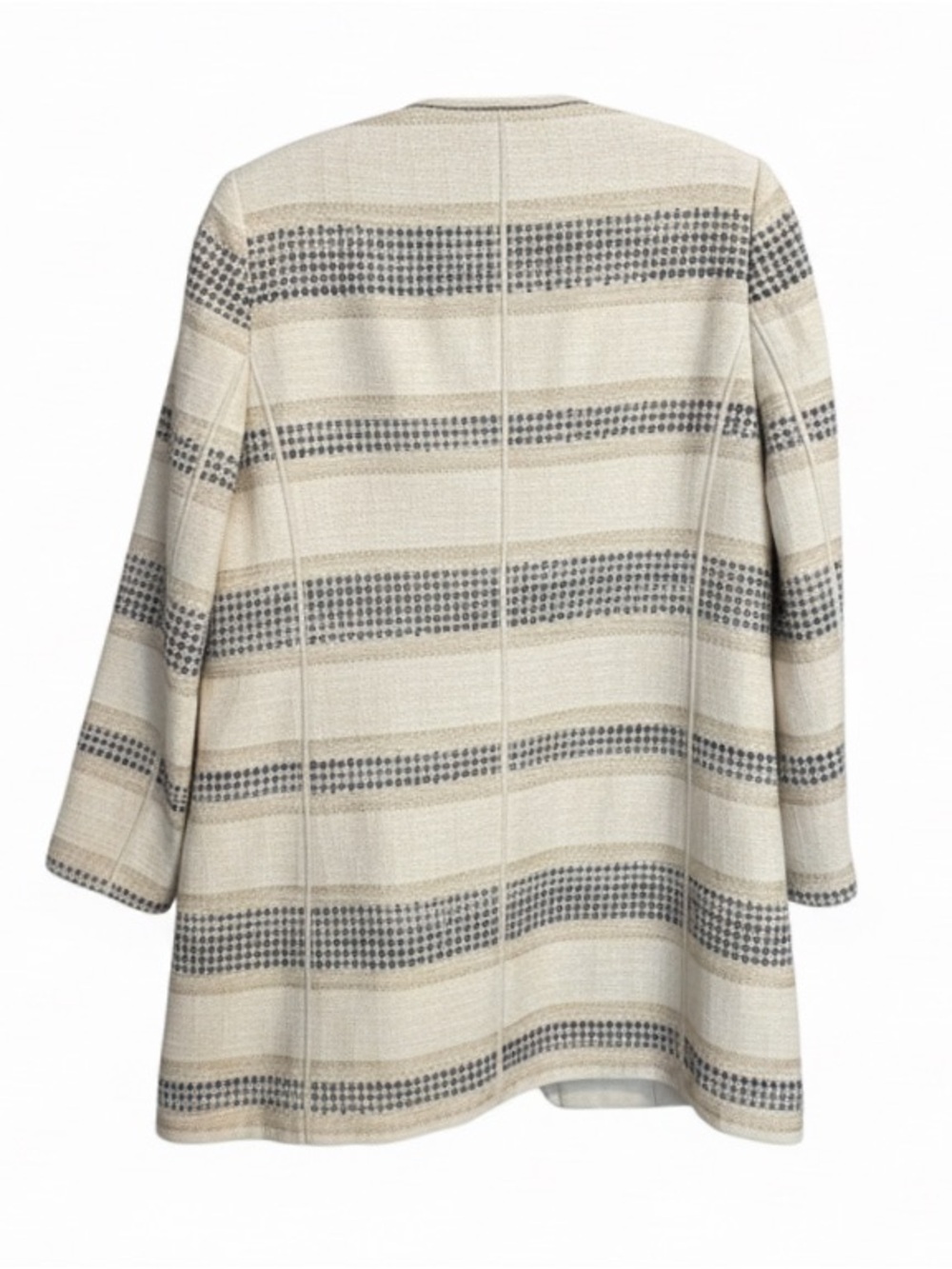 Lafayette 148 New York Women’s Woven Striped Long Jacket/Coat | Size 6 - Picture 6 of 12